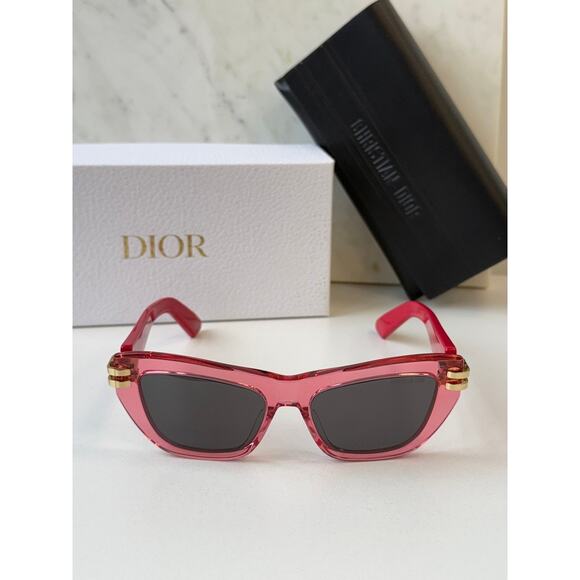 NEW Dior CDior B2U Cat Eye Sunglasses in Pink Red